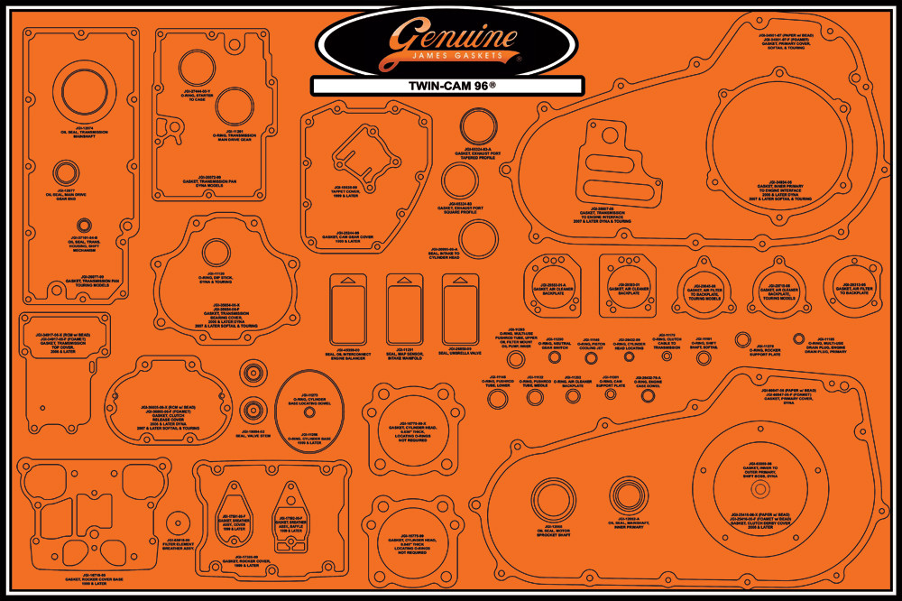 James Gaskets #99000-TC96 - Gasket Display Board 99000-tc96
