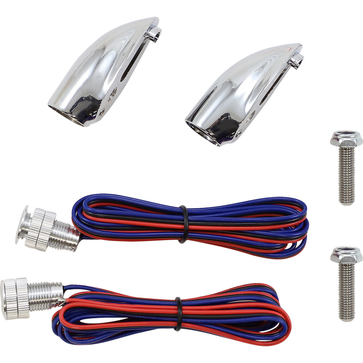 Paul Yaffe Bagger Nation #PYO:LB-R-BRK-C - Rear Bullet Marker Lights - Red LED - Chrome
