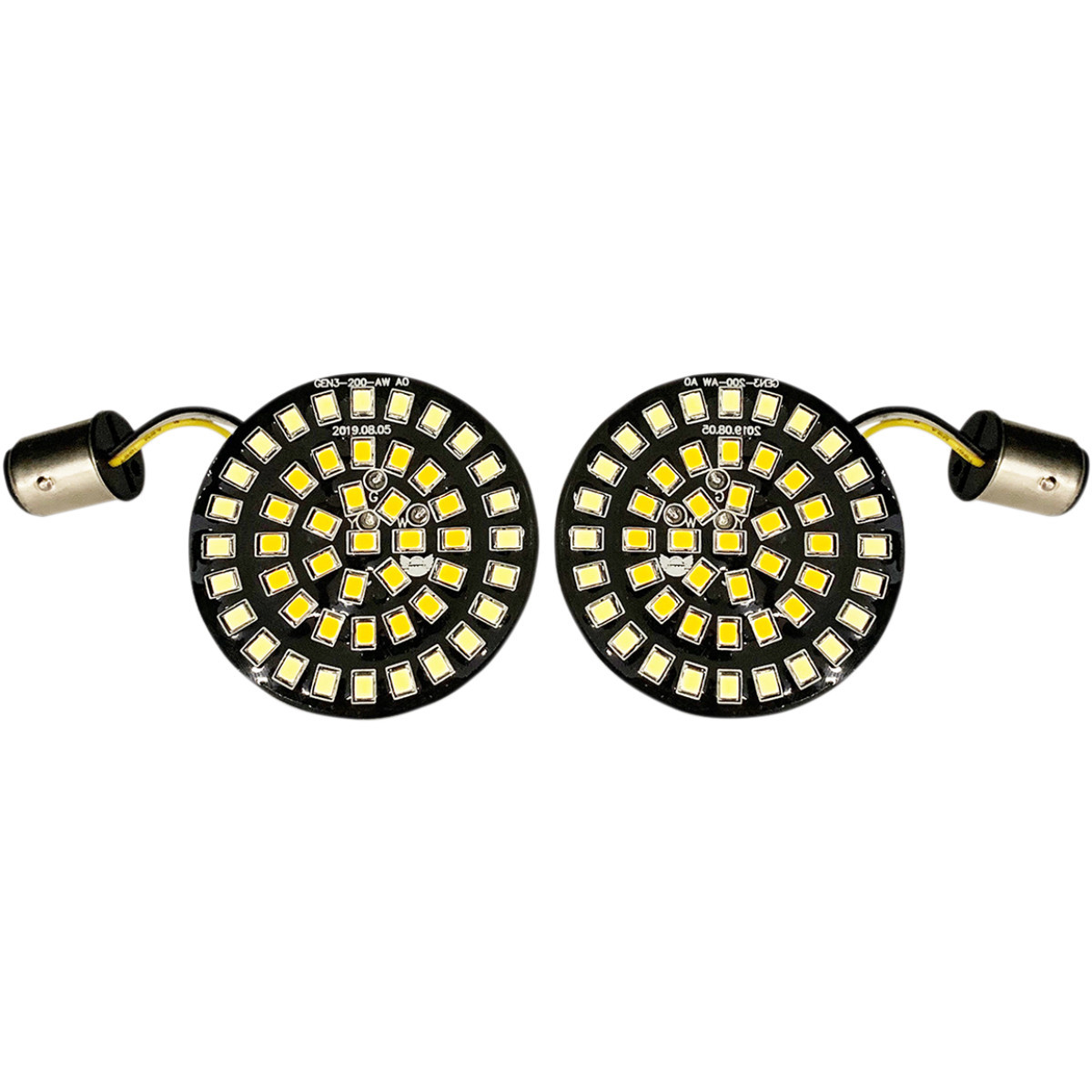 Drag Specialties - Bullet-Style Dual Front Turn Signal Insert - White - Amber