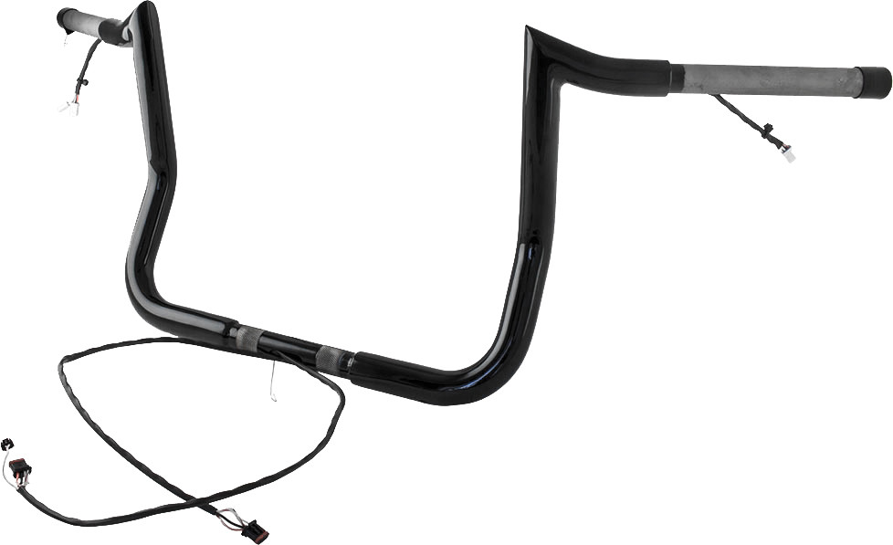 Baggernation #MBBPW-14 B - 14" Monkey Bagger BAR Prewired Satin Black `14-23 FLH/FLT