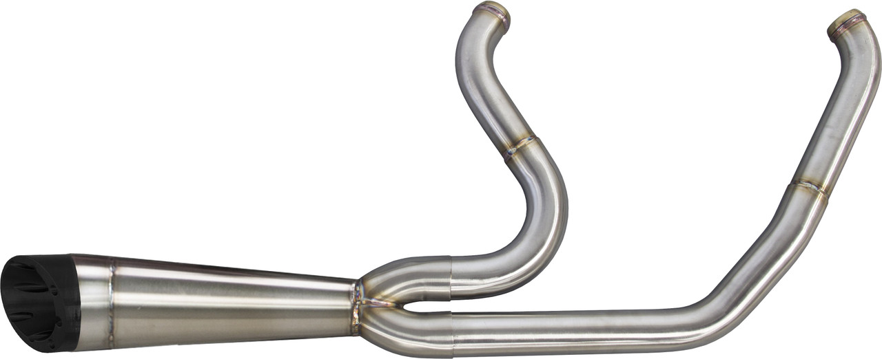 TBR #005-5120199-SG - Comp-s 2-1 M8 Softail Brushed W/Turnout Black Endcap