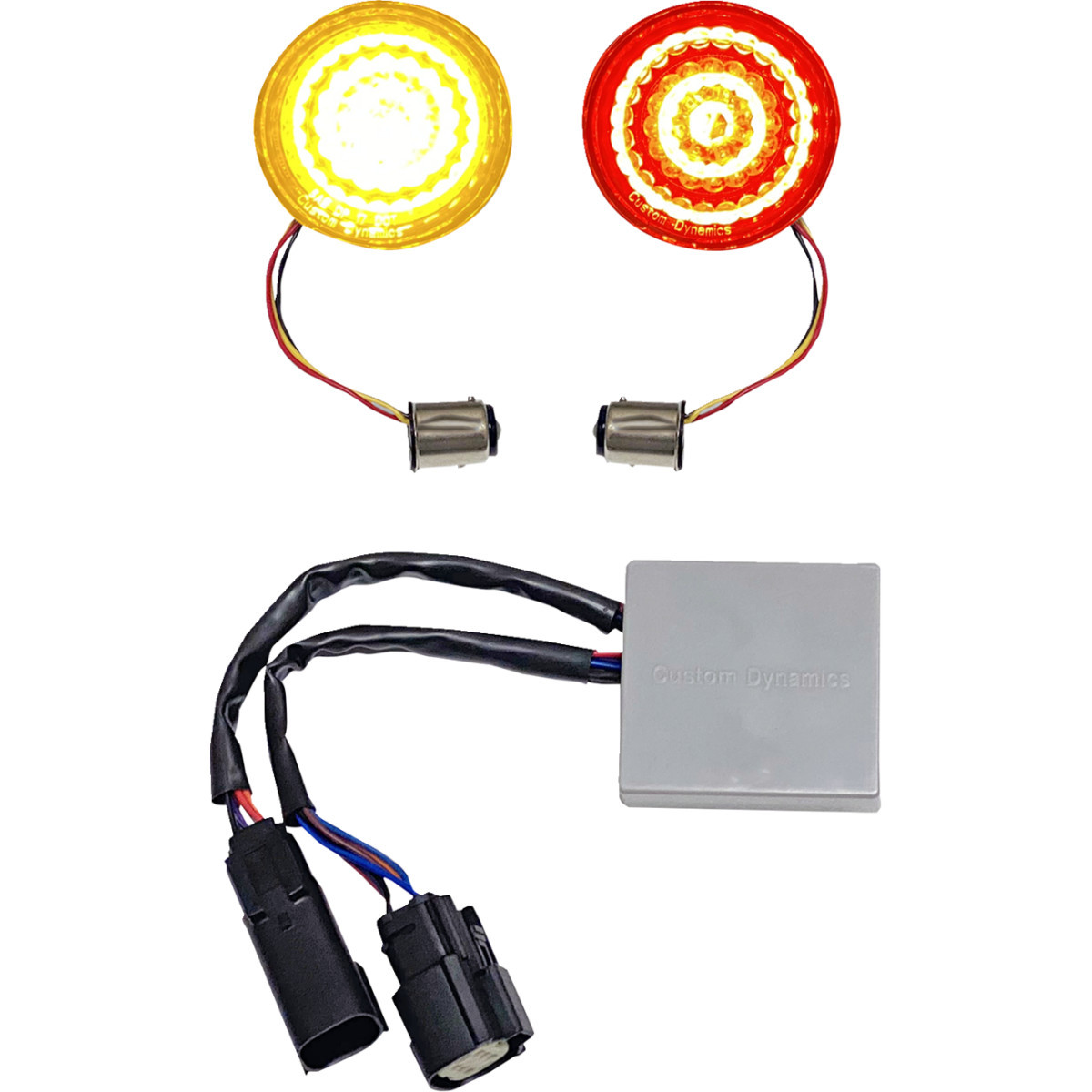 Custom Dynamics #CD-STS-AR-57 - Turn Signal Inserts - Amber/Red - Harley-Davidson®