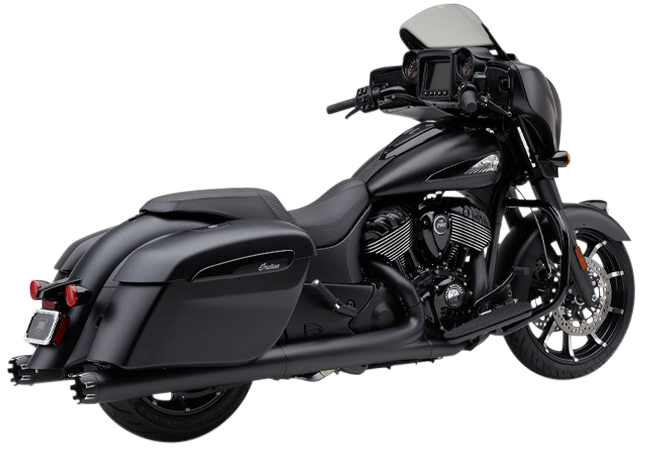 Cobra #5208B - 4" NH Dual CUT Slip-ons Black Indian Gen-2 BAG