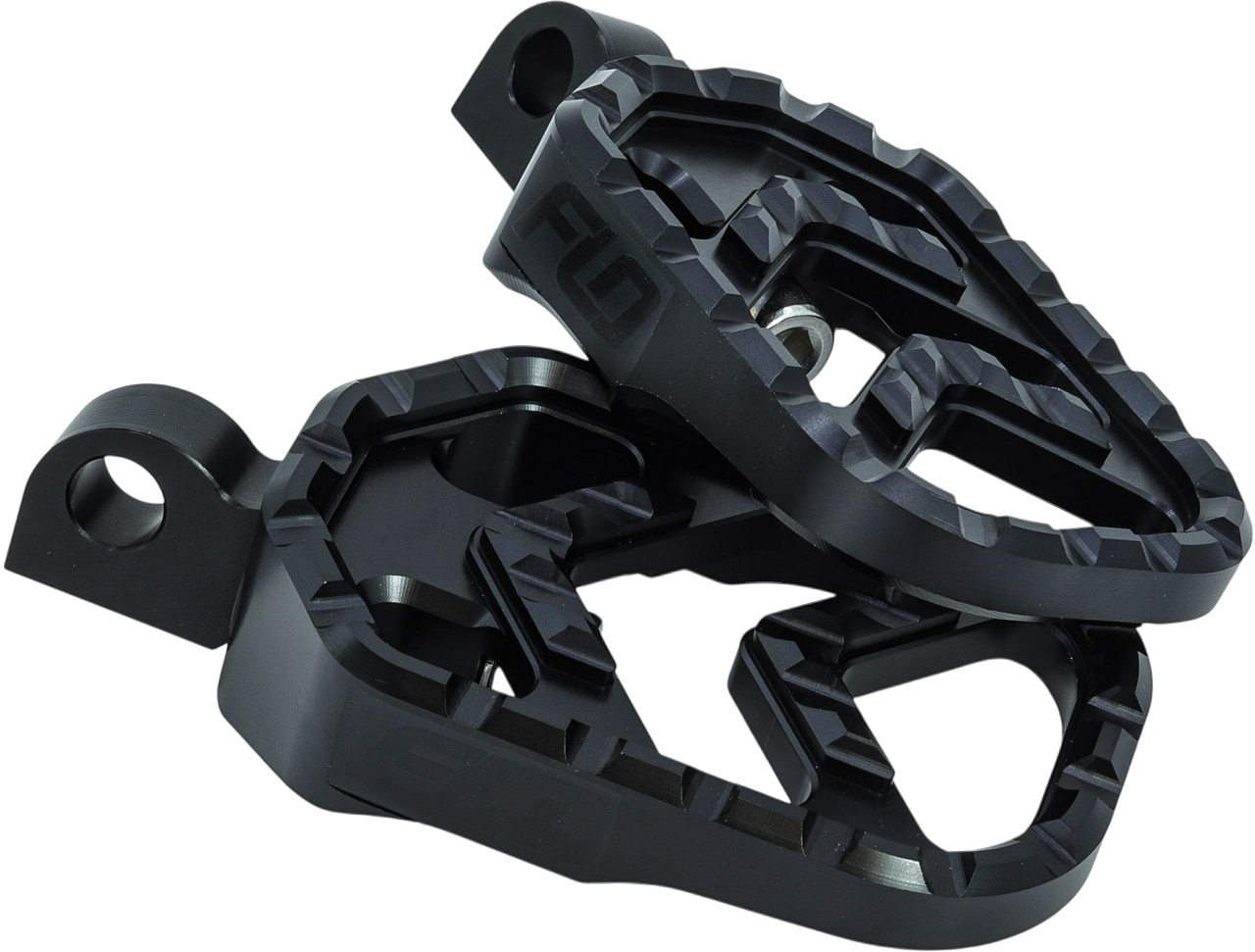 FLO Motorsports #V-800-5BLK - Savage Series Footpegs Black M8 Softail Passenger