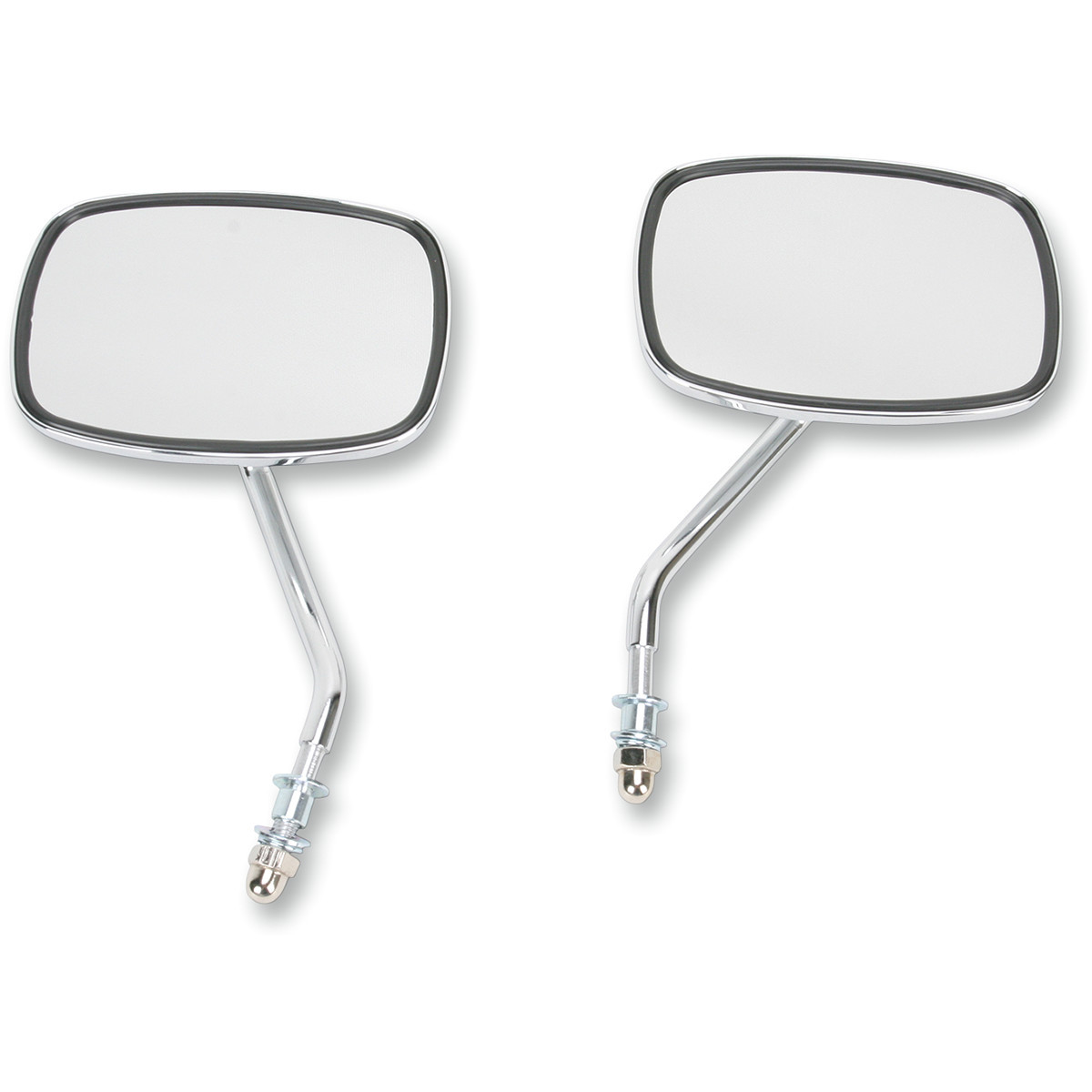 Emgo #20-21706 - Mirrors - Side View - Plain Face/Rectangle - Short Stem - Left/Right - Screw-In - Pair