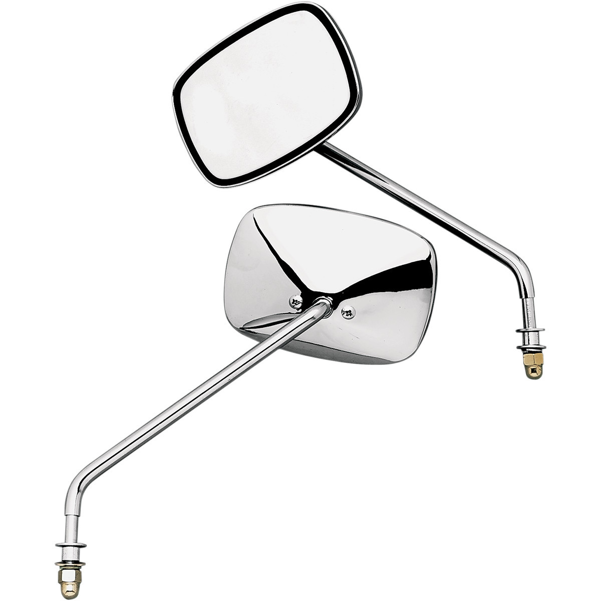 Emgo #20-21705 - Mirrors - Side View - Plain Face/Rectangle - Long Stem - Left/Right - Screw-In - Pair
