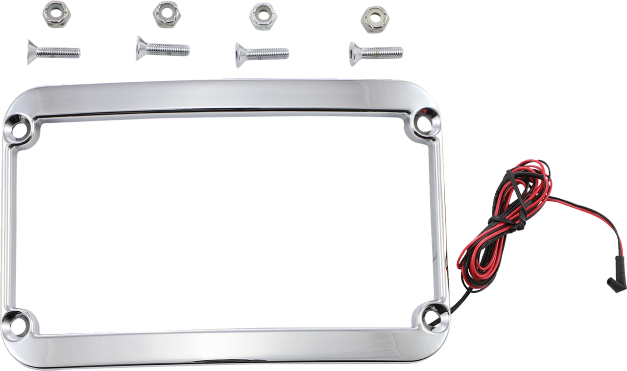 Lighted License Plate Frame - Chrome