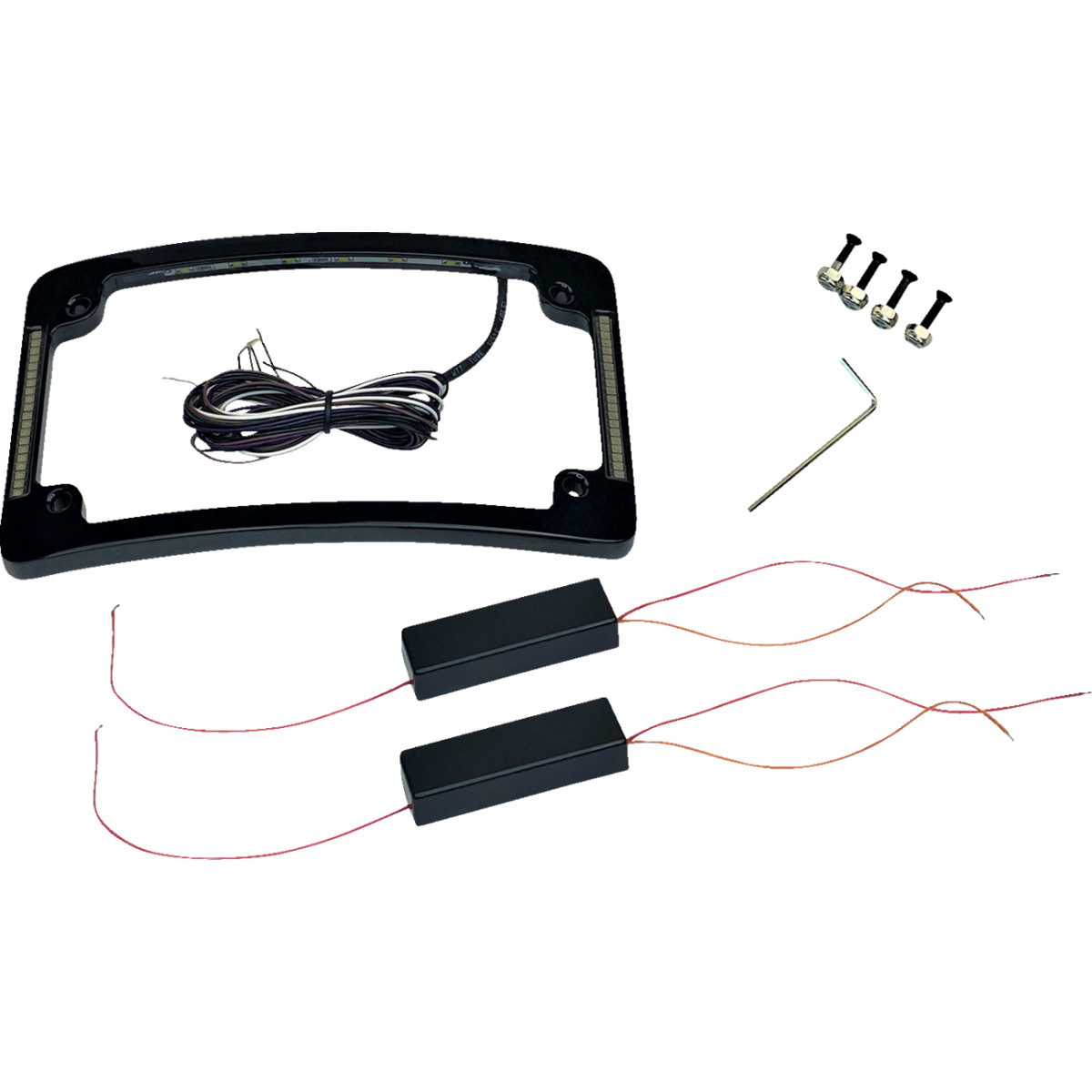 Custom Dynamics #TF06-B - Tri-Radius License Plate Frame with Flushmount LEDs - Black