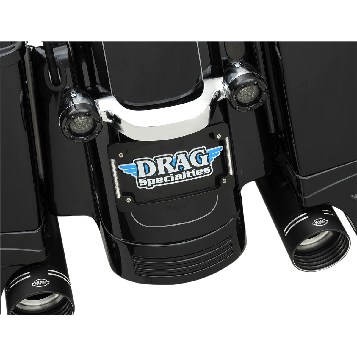 Custom Dynamics #TF06-B - Tri-Radius License Plate Frame with Flushmount LEDs - Black