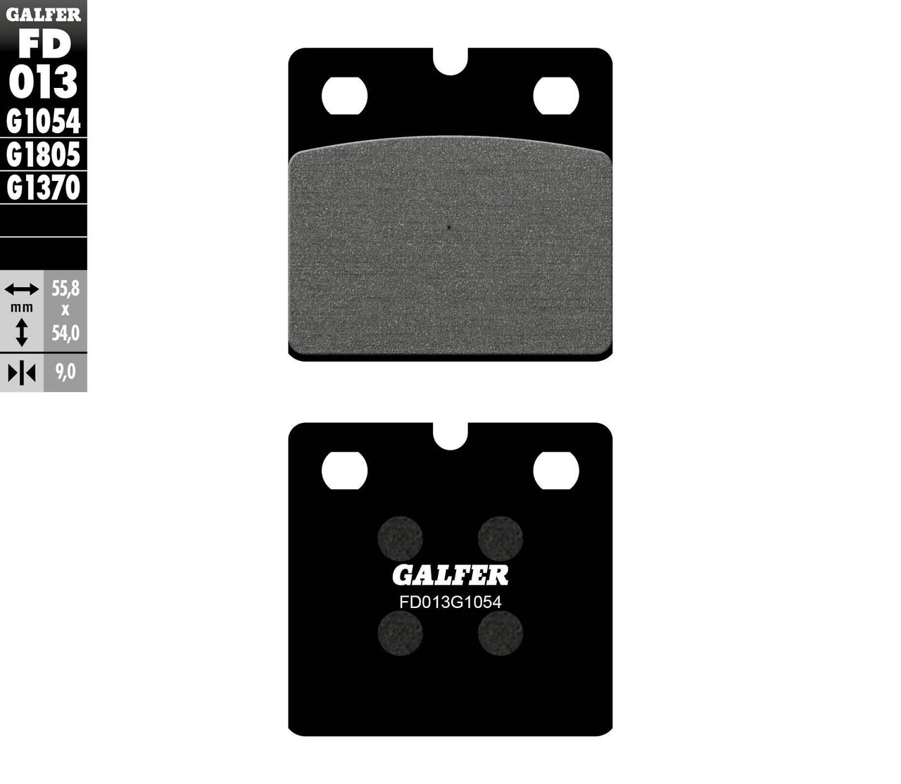 Galfer #FD013G1054 - Brake Pads Semi Metallic Fd013g1054