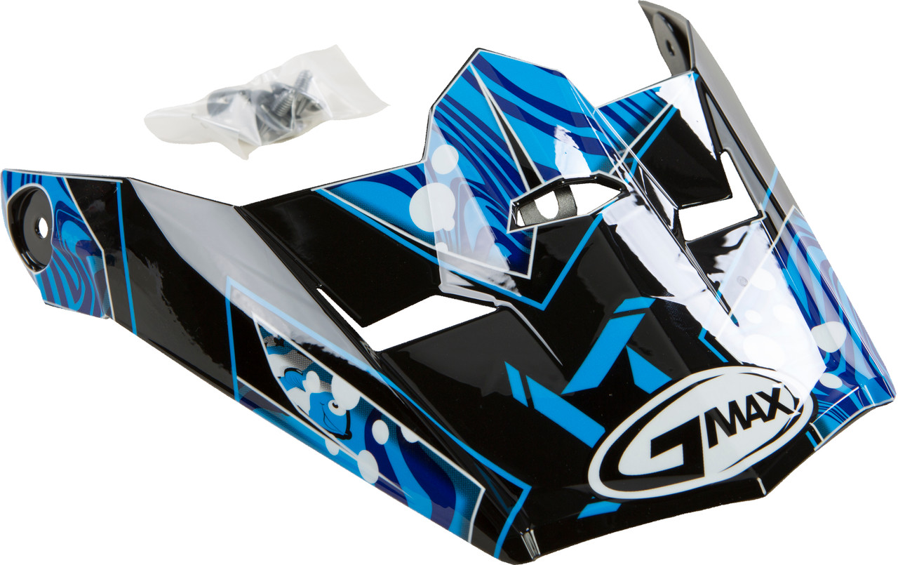 Gmax #G046858 - Visor W/Screws Hooper Mx-46y Black/Blue Ys-yl