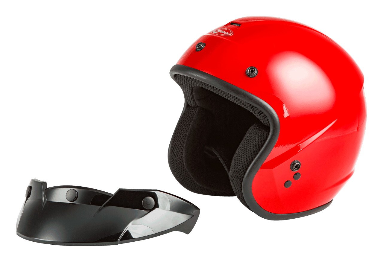 Gmax #G1020374 - Of-2 Open-face Helmet RED SM