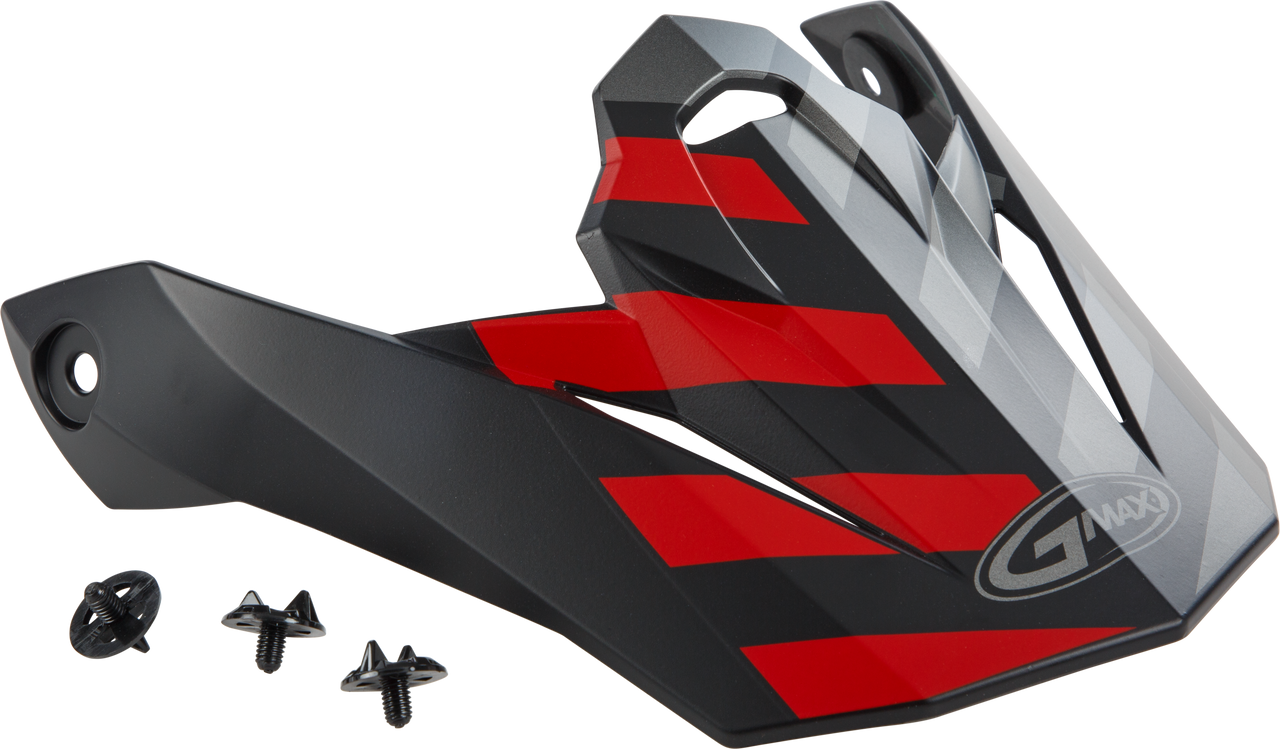 Gmax #G086069 - Visor W/Screws Fame Mx-86 Matte Black/RED/Silver