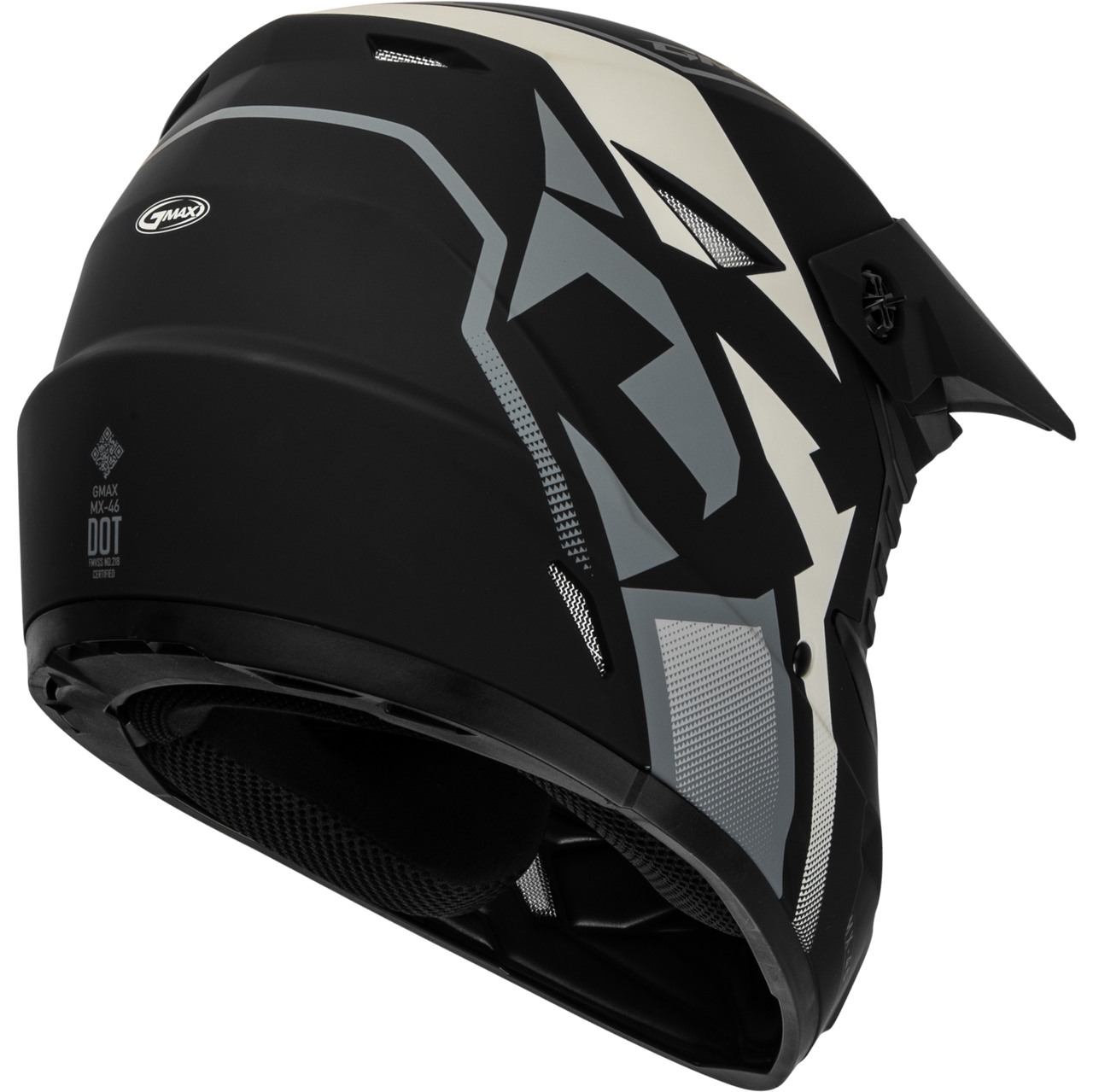 Gmax #D3464420 - Mx-46 Compound Helmet Matte Black/Grey/White YS