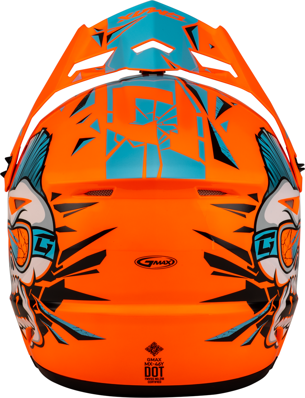 Gmax #D3465212 - Youth Mx-46y Unstable Helmet HI VIS Orange/Blue YL