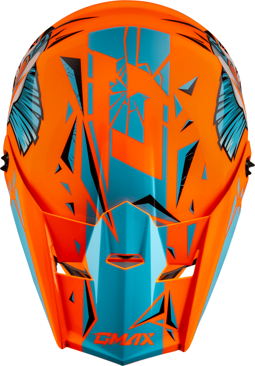 Gmax #D3465211 - Youth Mx-46y Unstable Helmet HI VIS Orange/Blue YM