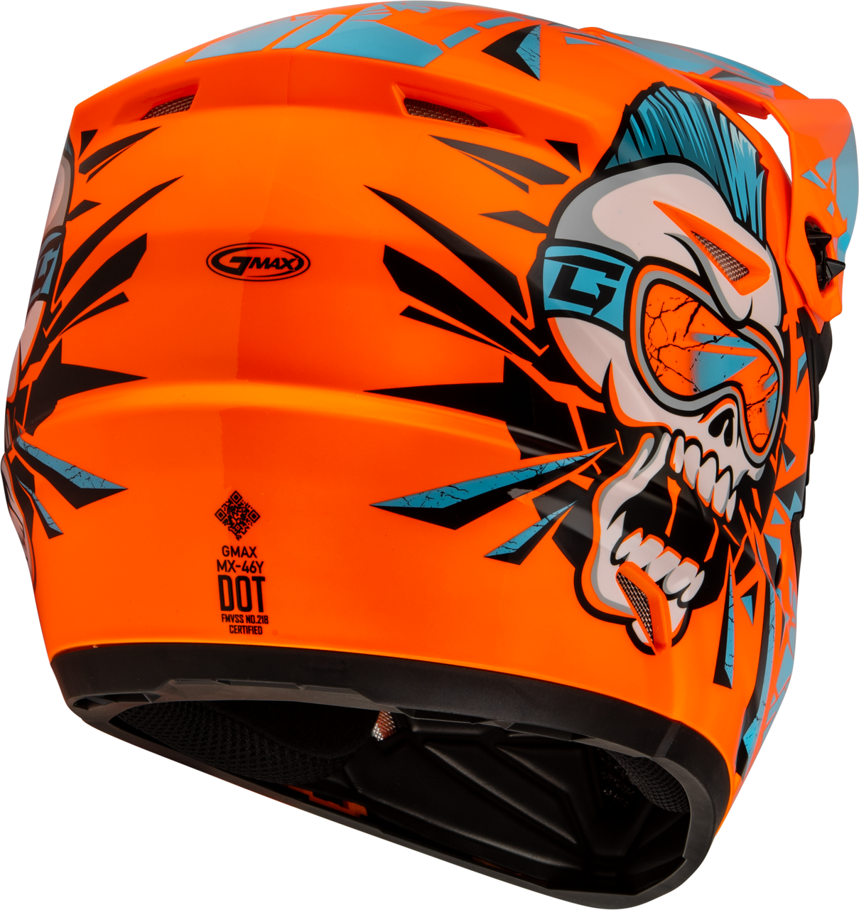 Gmax #D3465211 - Youth Mx-46y Unstable Helmet HI VIS Orange/Blue YM