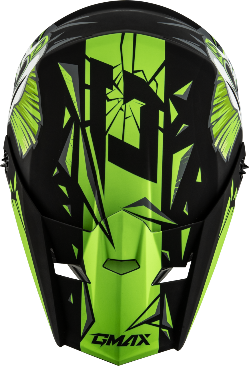 Gmax #D3465221 - Youth Mx-46y Unstable Helmet Matte Black/Green YM