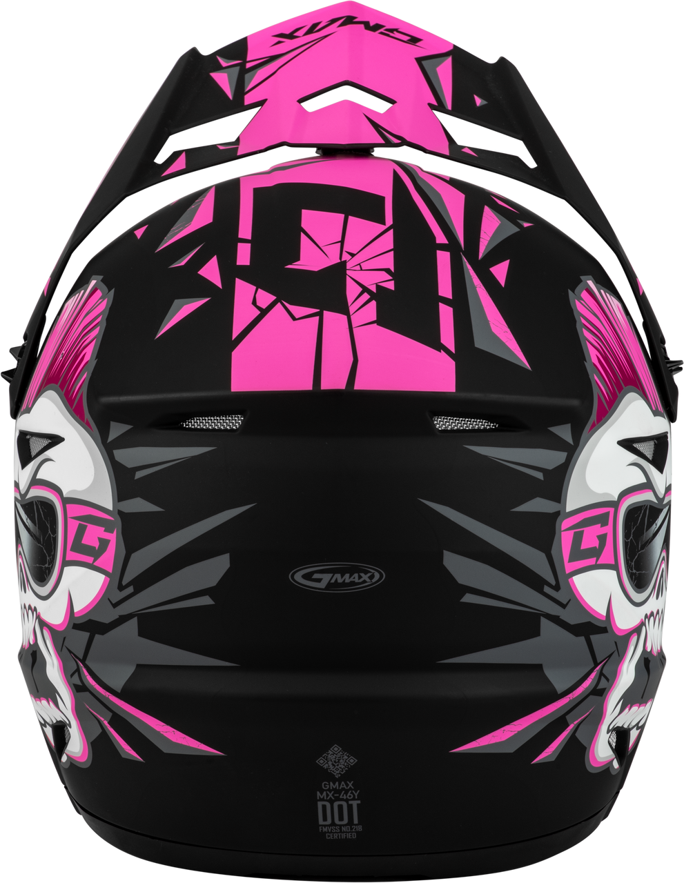 Gmax #D3466170 - Youth Mx-46y Unstable Helmet Matte Black/Pink YS