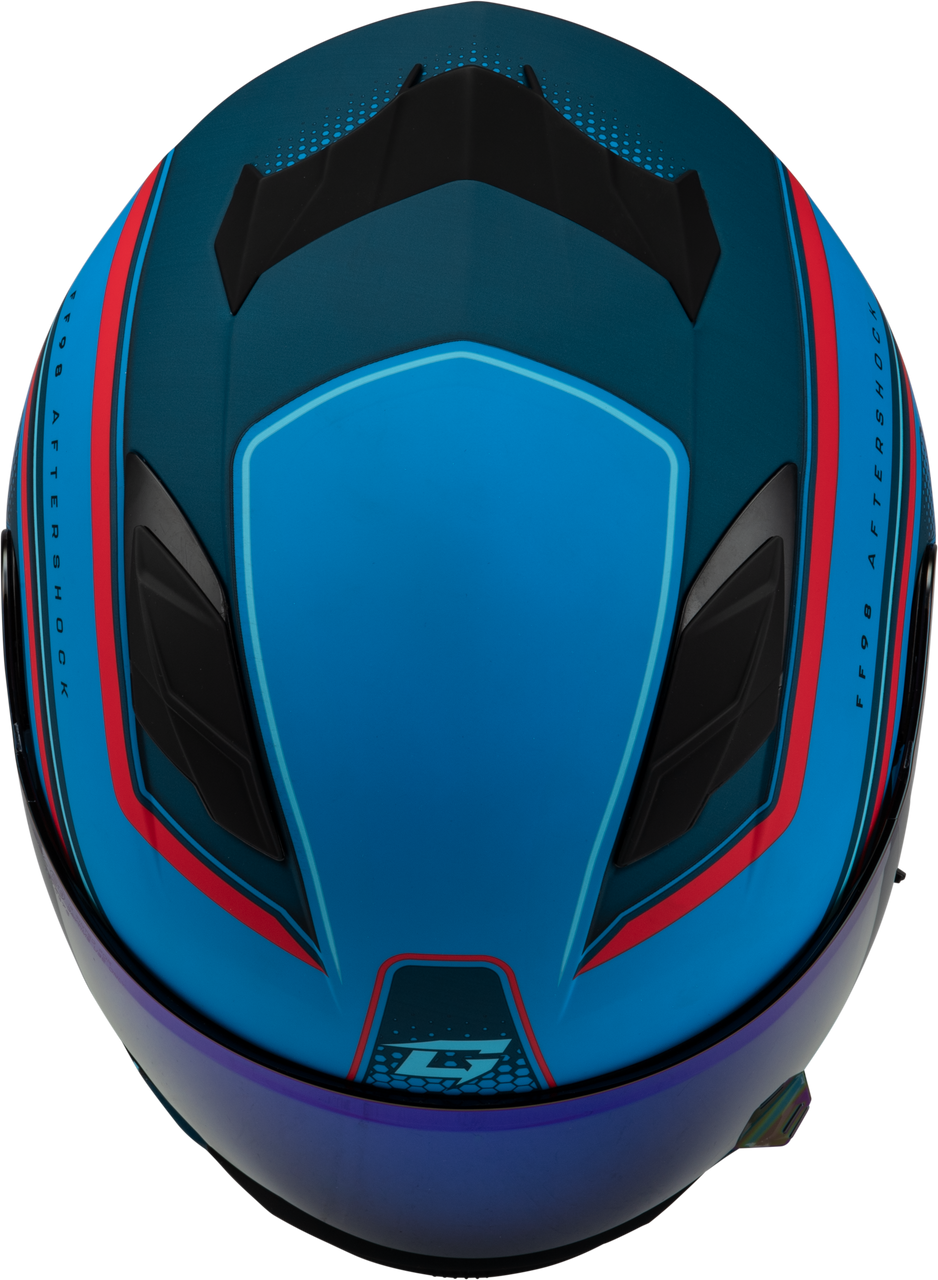 Gmax #F19841004-DOT - Ff-98 Aftershock Helmet Matte Blue/RED SM