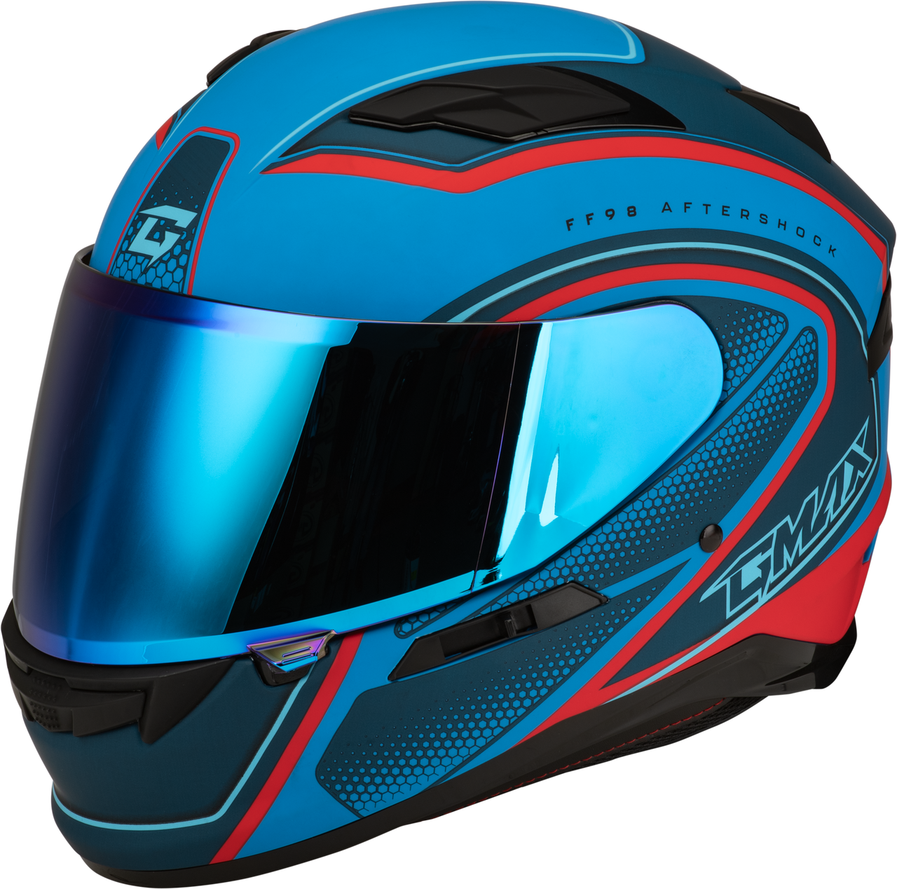 Gmax #F19841003-DOT - Ff-98 Aftershock Helmet Matte Blue/RED XS