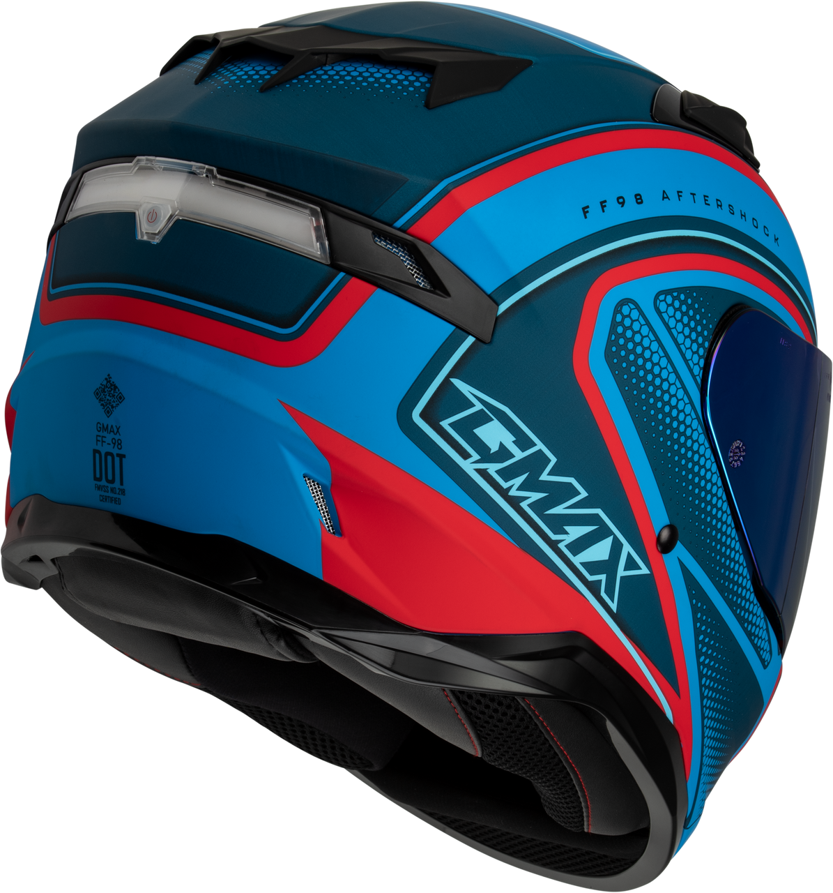 Gmax #F19841003-DOT - Ff-98 Aftershock Helmet Matte Blue/RED XS