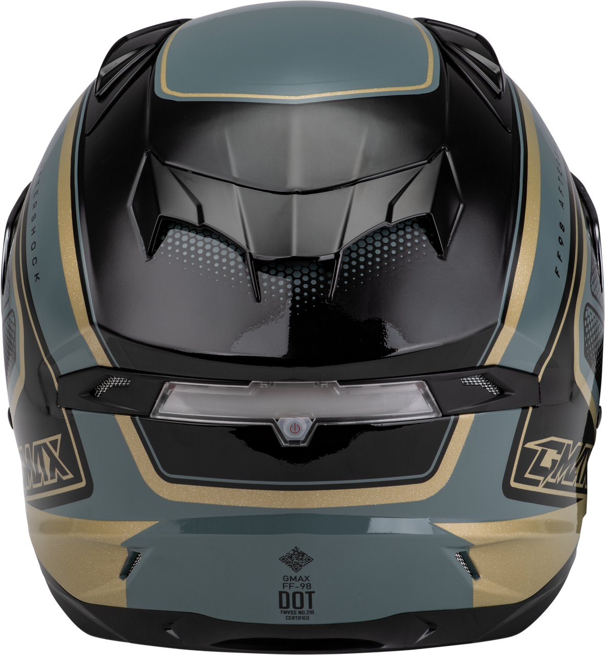 Gmax #F19841027-DOT - Ff-98 Aftershock Helmet Grey/Metallic Gold XL