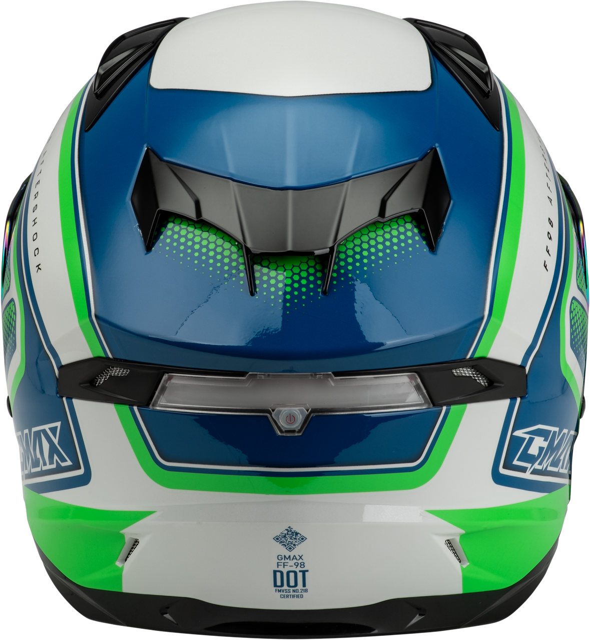 Gmax #F1984799-DOT - Ff-98 Aftershock Helmet White/Neon Green 3X