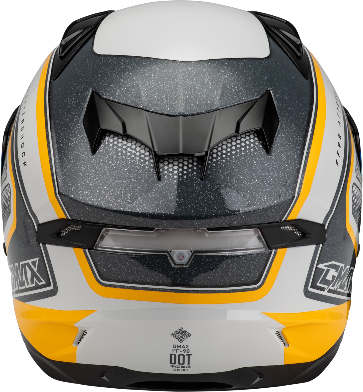 Gmax #F19841035-DOT - Ff-98 Aftershock Helmet White/Metallic Silver MD