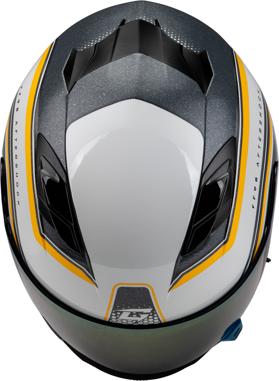 Gmax #F19841037-DOT - Ff-98 Aftershock Helmet White/Metallic Silver XL