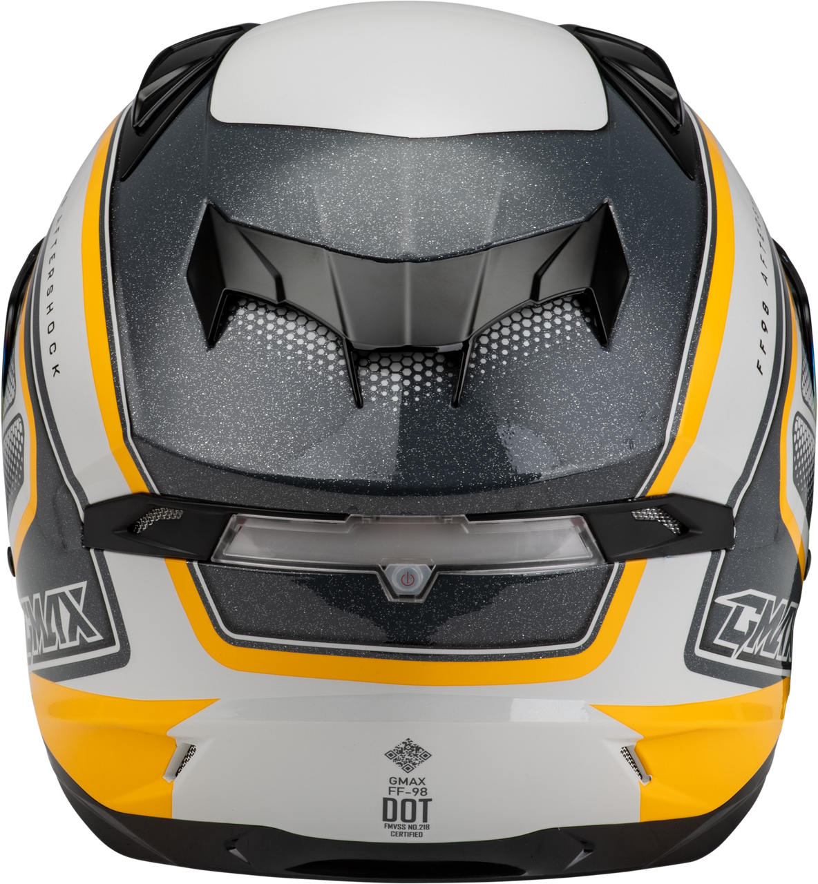 Gmax #F19841037-DOT - Ff-98 Aftershock Helmet White/Metallic Silver XL