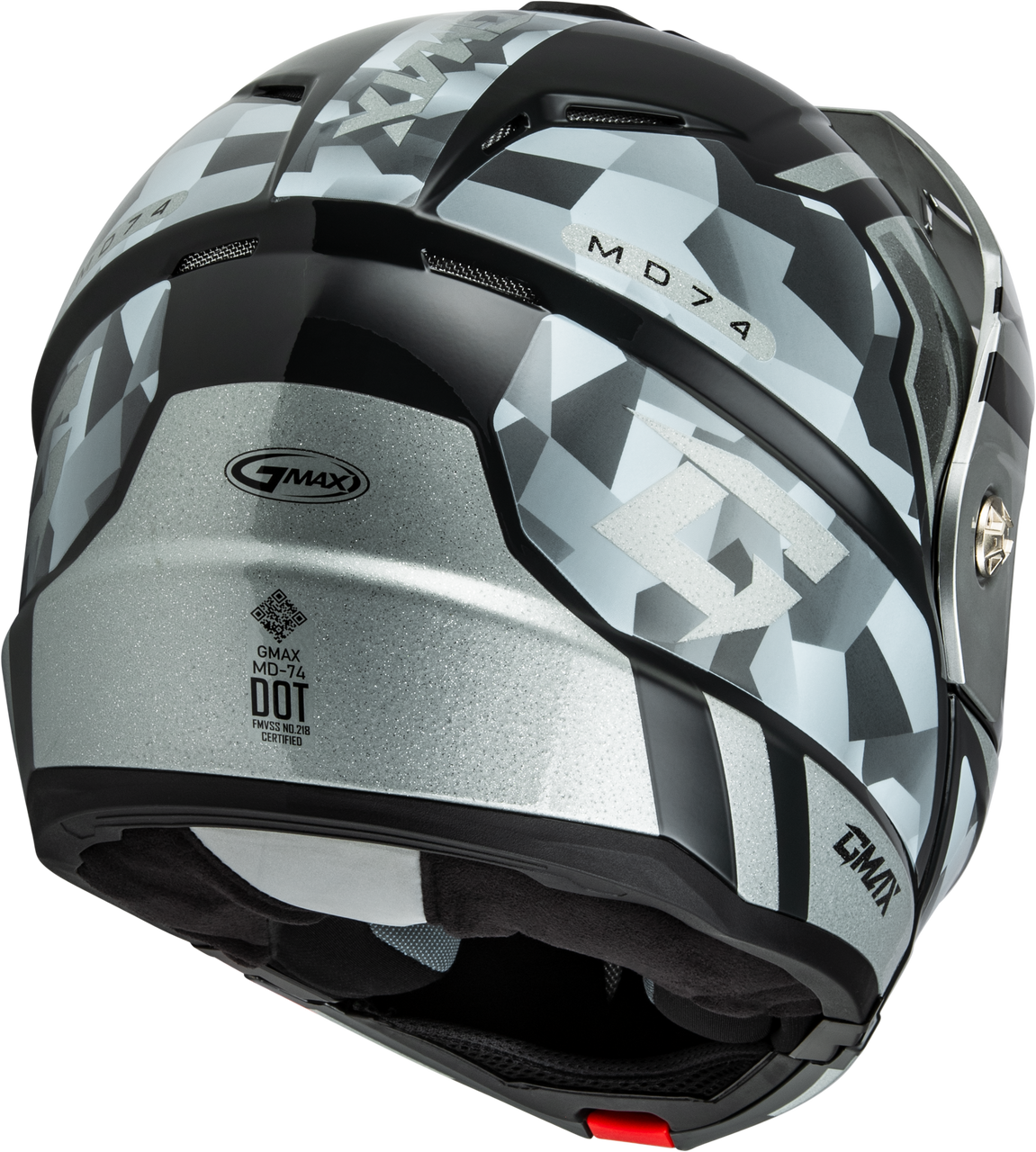 Gmax #M17411077 - Md-74 Striker Modular Helmet W Slvr Shield Slvr/BLU Mtlc XL