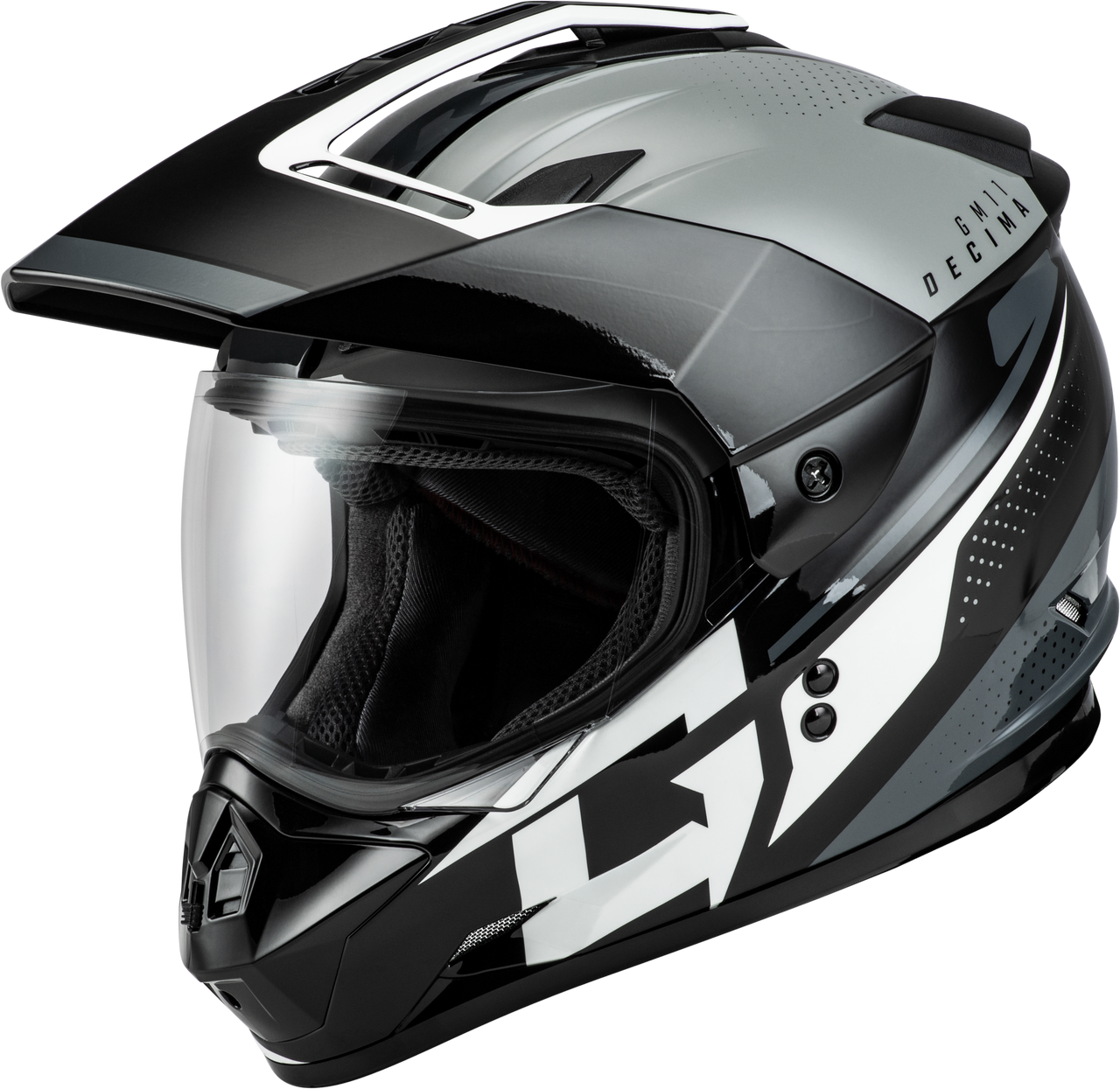 Gmax #A1116458 - Gm-11 Decima Helmet Black/Grey/White 2X
