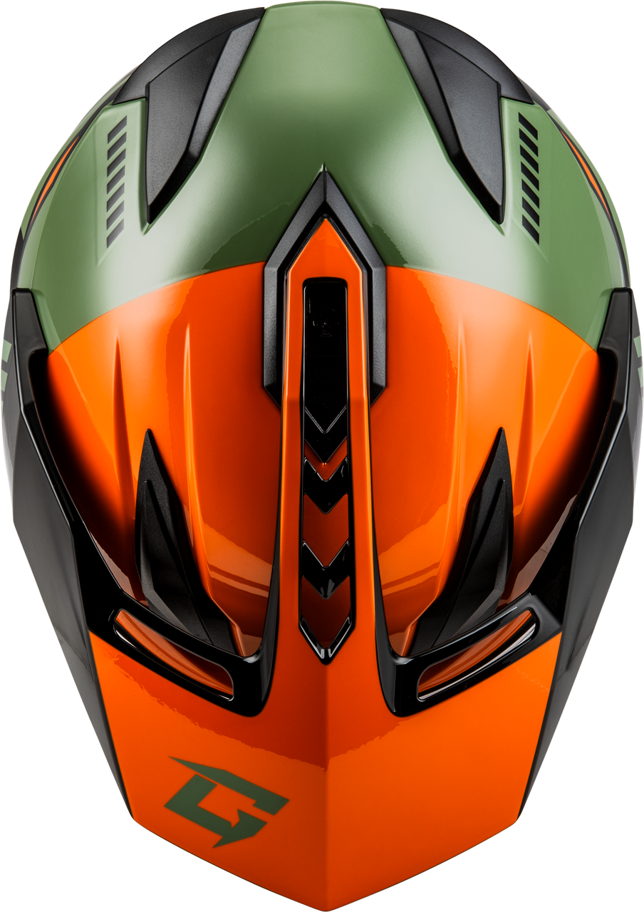 Gmax #A11151184 - Gm-11 Ronin Helmet Orange/Green/Black SM