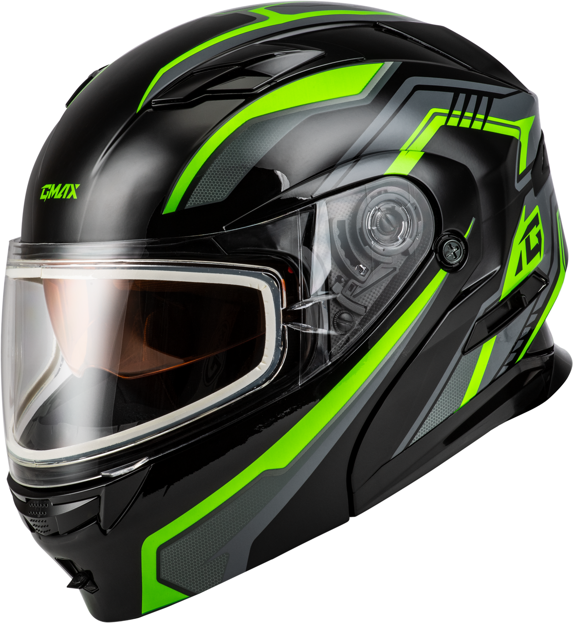 Gmax #M201391319 - Md-01s Transistor Snow Helmet Black/Grey/Green 3X