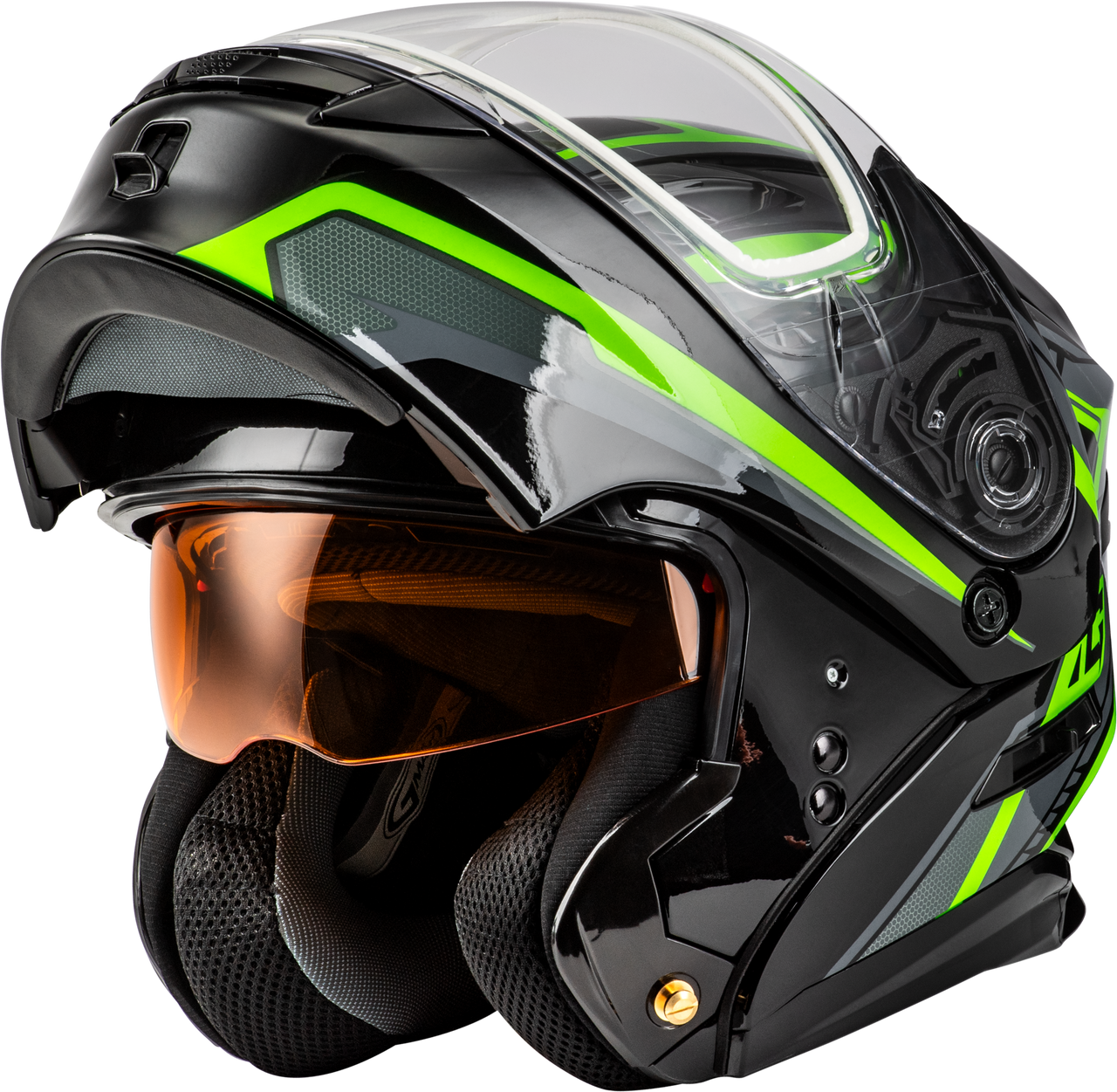 Gmax #M201391319 - Md-01s Transistor Snow Helmet Black/Grey/Green 3X