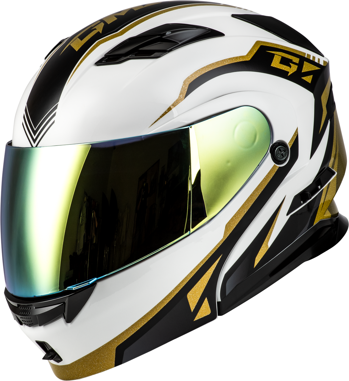 Gmax #M101381293 - Md-01 Volta Helmet White/Gold/Black Metallic XS