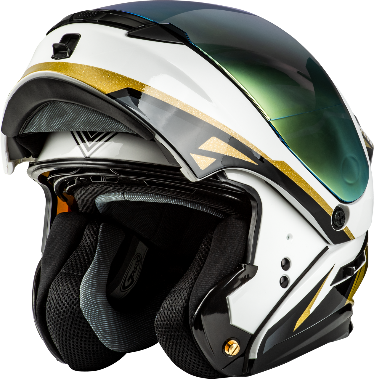 Gmax #M101381293 - Md-01 Volta Helmet White/Gold/Black Metallic XS