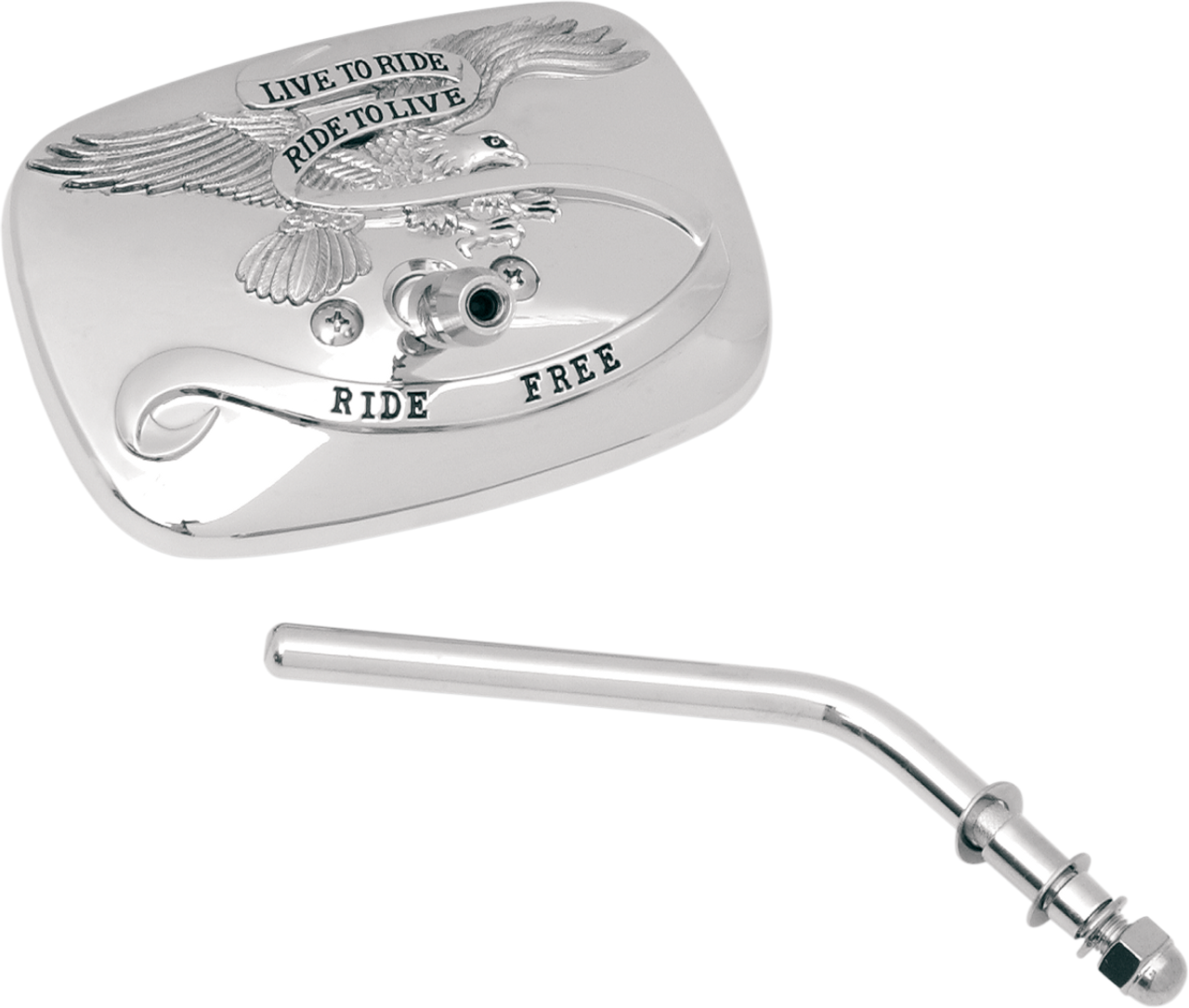 Live to Ride Mirror - Chrome - Right