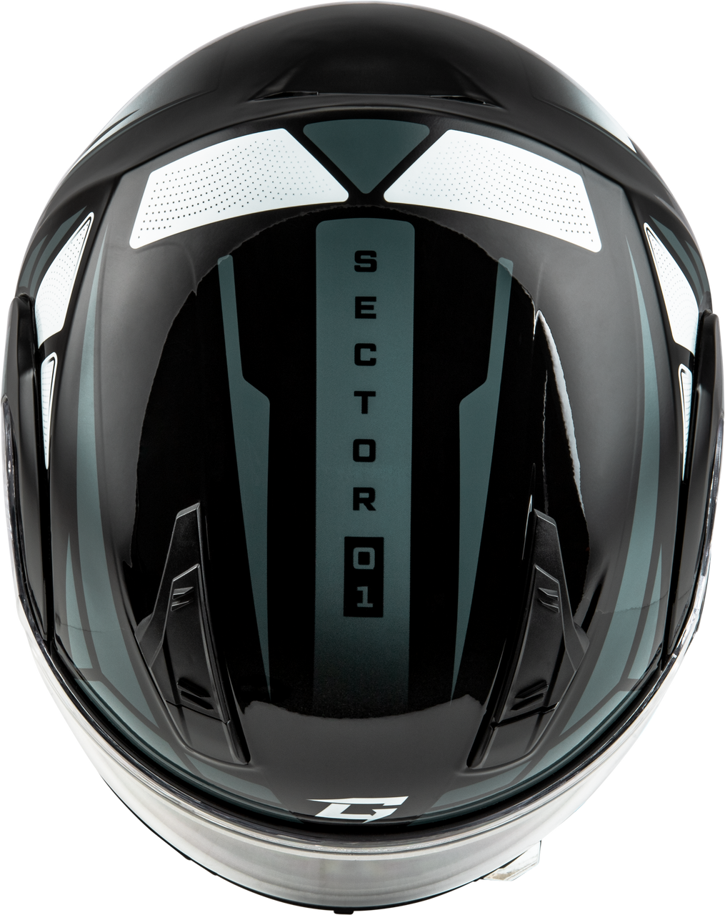Gmax #M1043364 - Md-04 Sector Helmet Black/Silver SM
