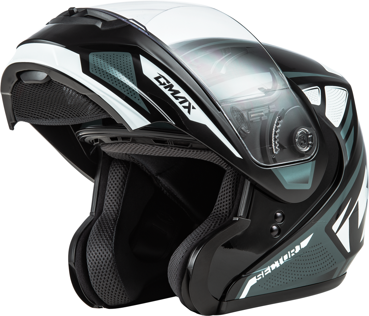 Gmax #M1043363 - Md-04 Sector Helmet Black/Silver XS