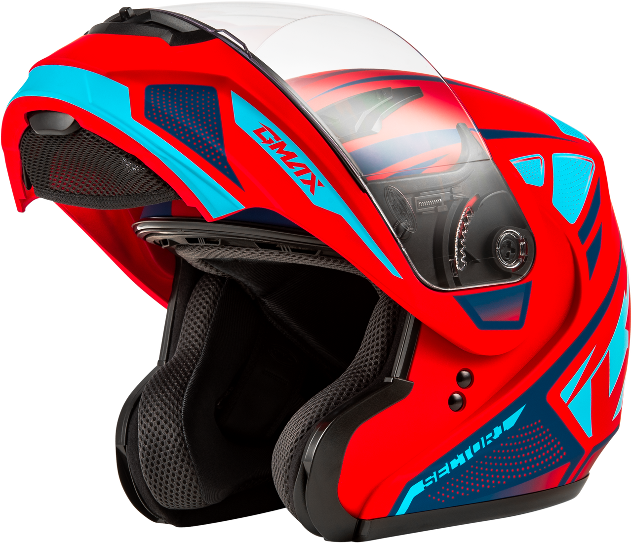 Gmax #M1043995 - Md-04 Sector Helmet Matte RED/Blue MD
