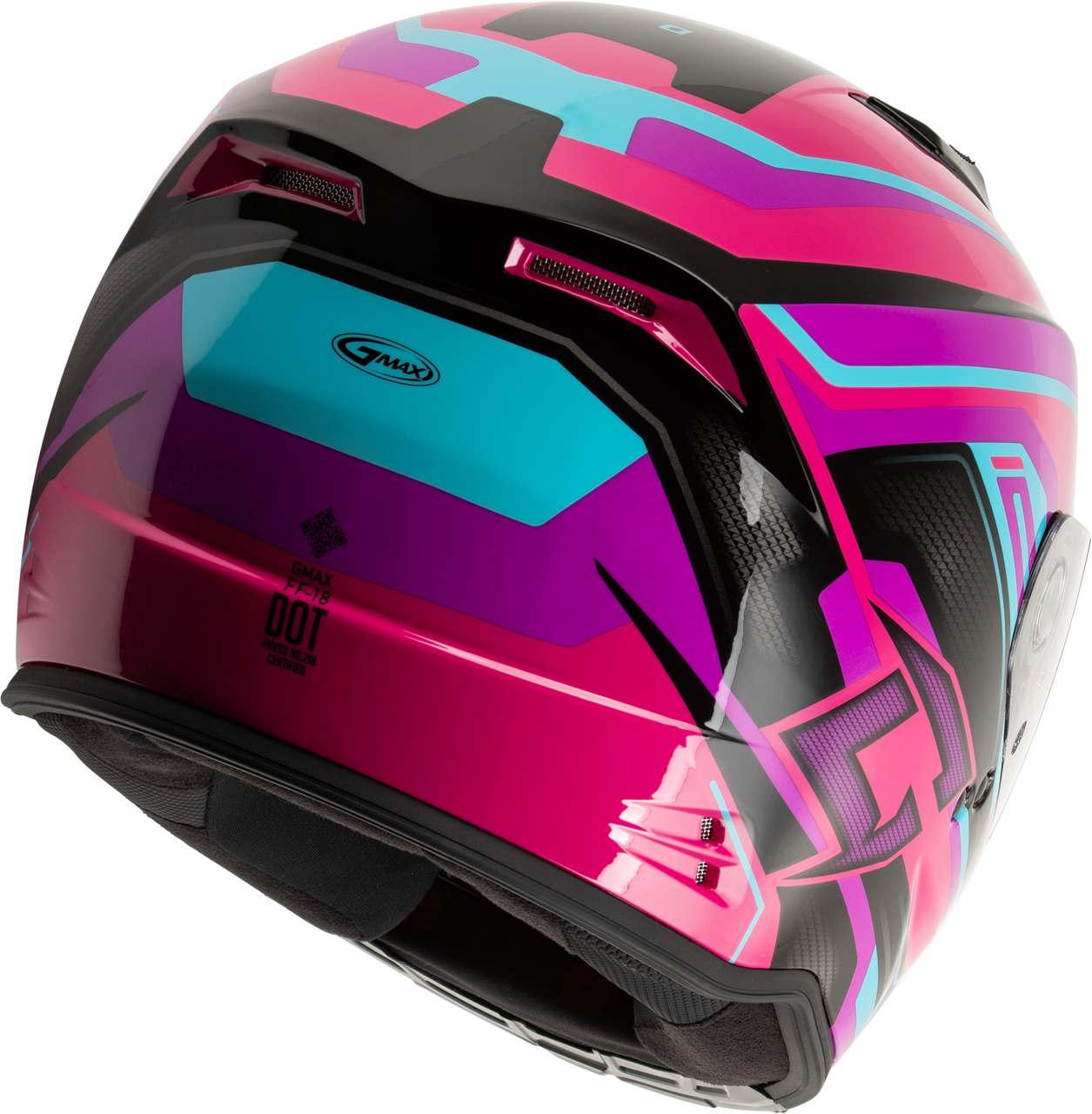 Gmax #F11811395 - Ff-18 Drift Helmet Pink/Blue/Black MD