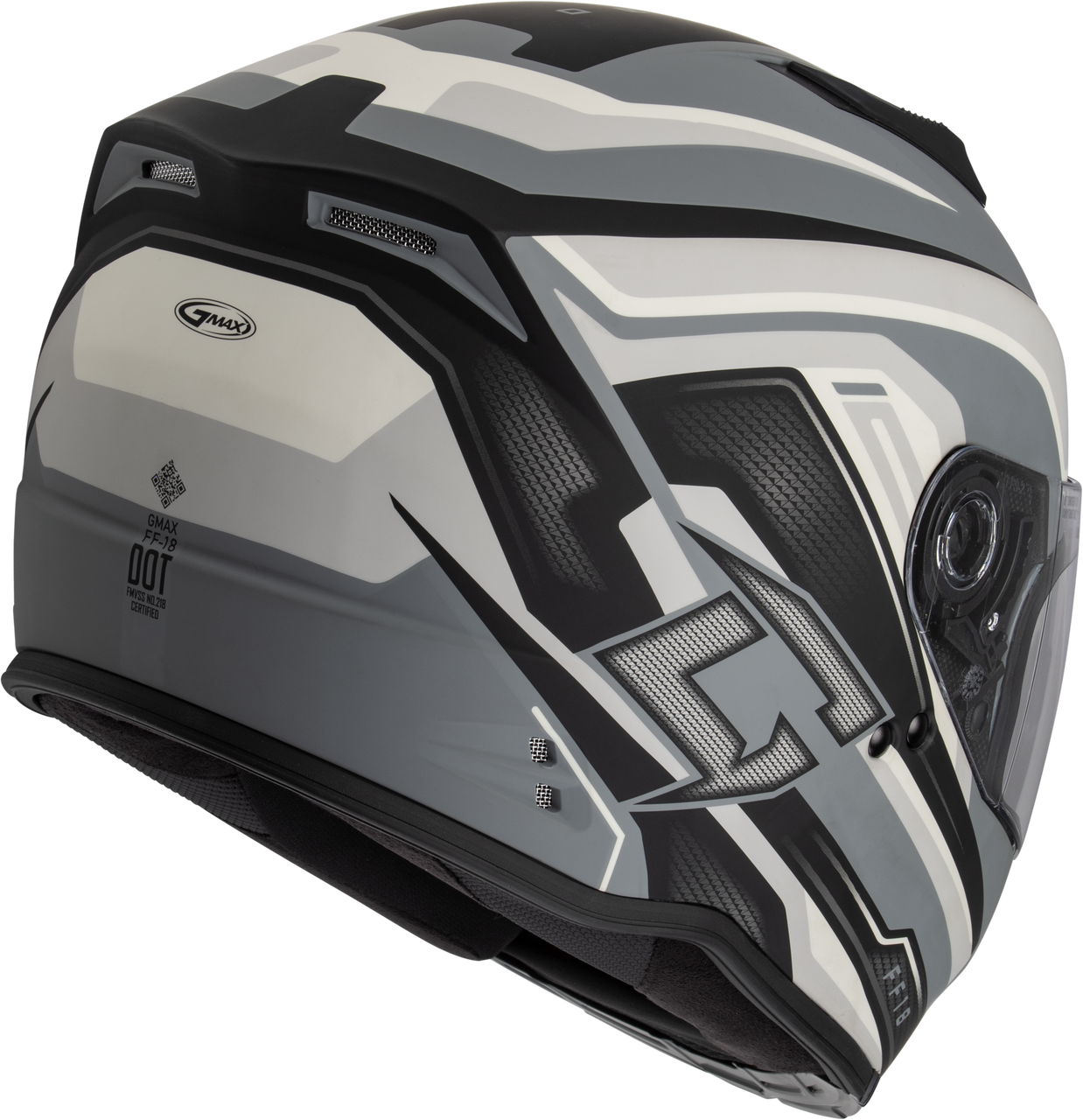 Gmax #F1181818 - Ff-18 Drift Helmet Matte Grey/Silver/Black 2X