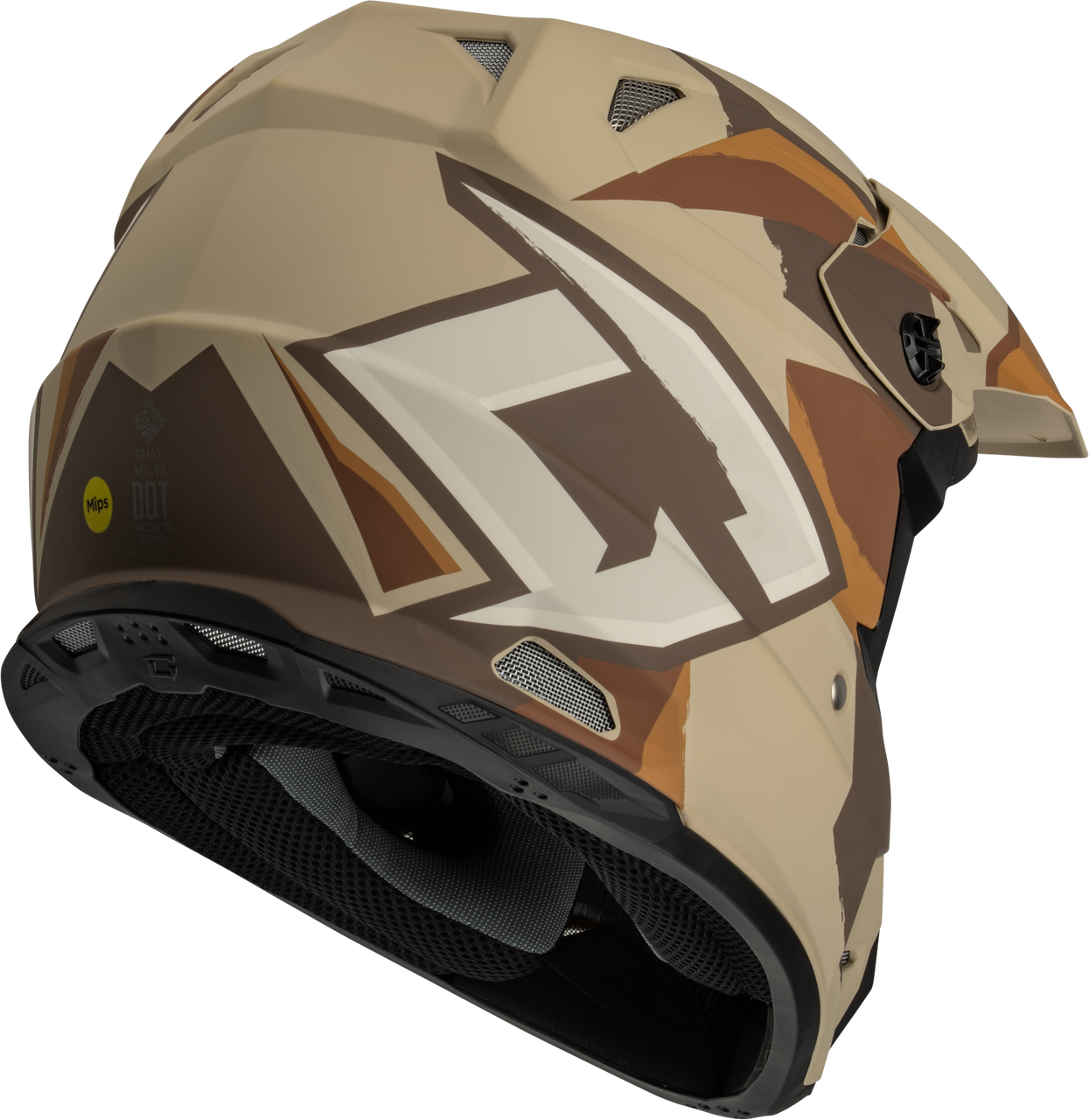 Gmax #D39611414 - Mx-96 Splinter Helmet Matte Brown/TAN/White SM