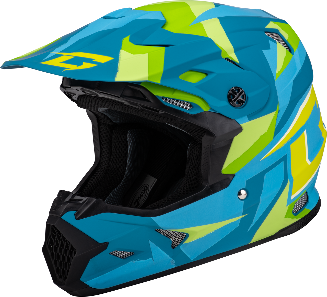 Gmax #D3961186 - Mx-96 Splinter Helmet Matte Blue/Green LG