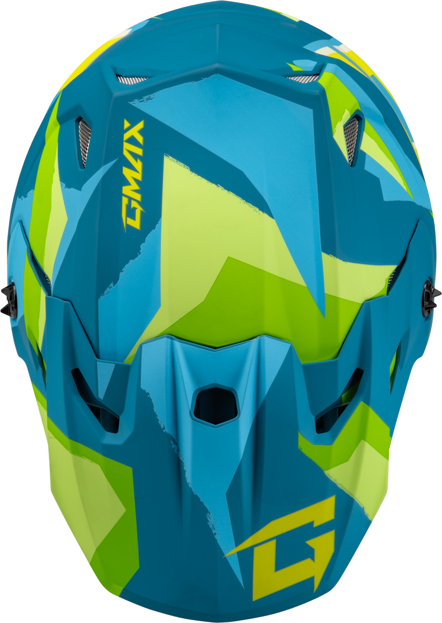 Gmax #D3961186 - Mx-96 Splinter Helmet Matte Blue/Green LG