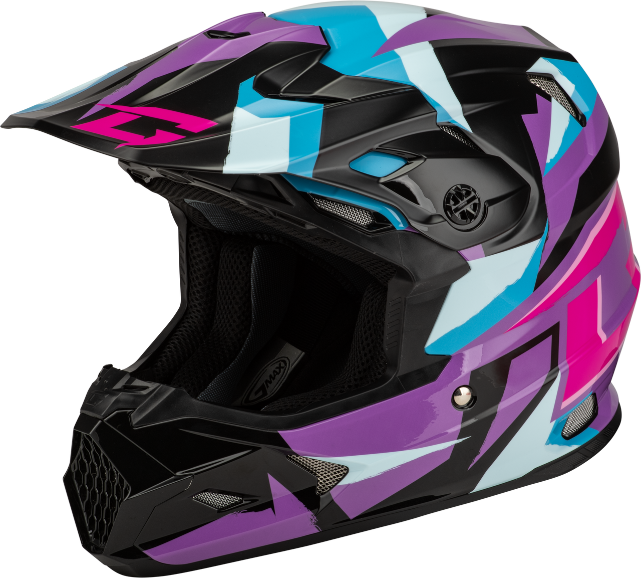 Gmax #D39611438 - Mx-96 Splinter Helmet Black/Purple/Blue 2X