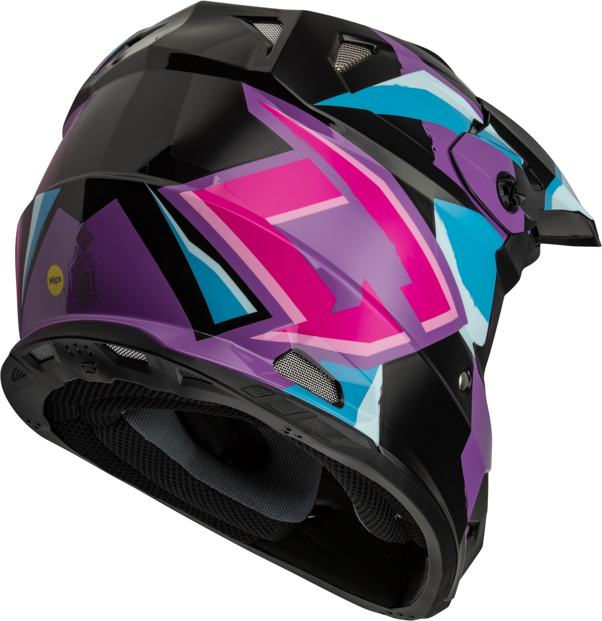 Gmax #D39611438 - Mx-96 Splinter Helmet Black/Purple/Blue 2X