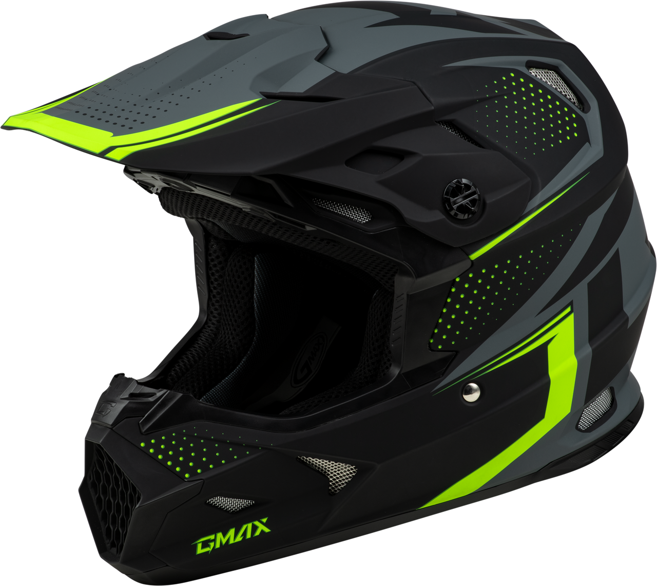 Gmax #D3962338 - Mx-96 502 Helmet Matte Grey/Hi-viz 2X
